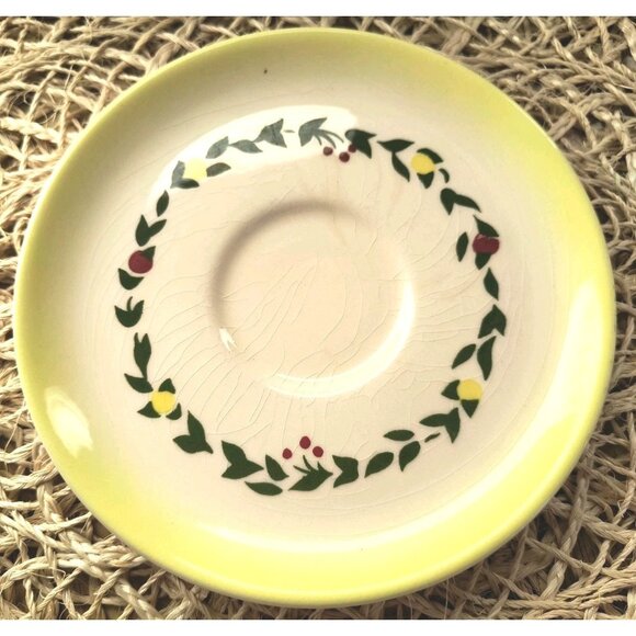 SET/3 Brock of California Harvest Yellow Saucers Tea Cup Saucers, Fair Condition - Picture 3 of 11